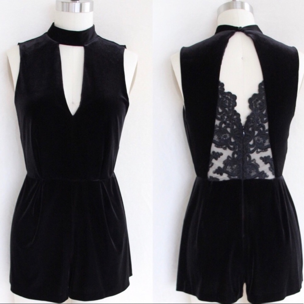 Topshop Velvet Romper